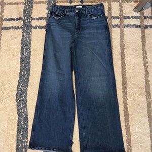 Good American Deep Indigo Wide Leg Jeans